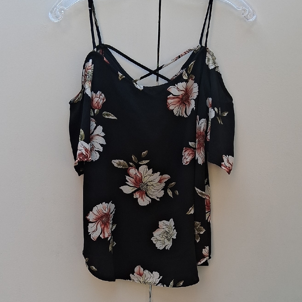 Kaileigh Black Floral Camisole Top